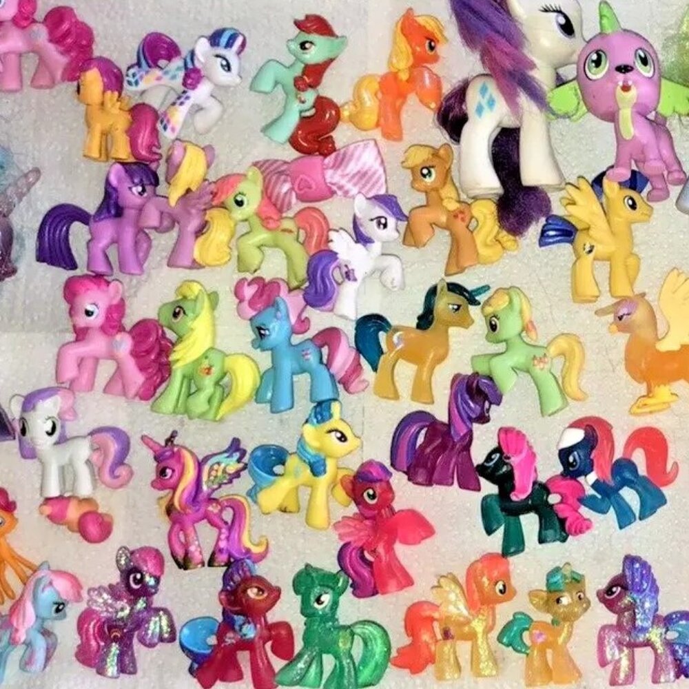 Lot of 70 my little pony mini Translucent shimmer Pegasus Unicorns Lemon G 3/4